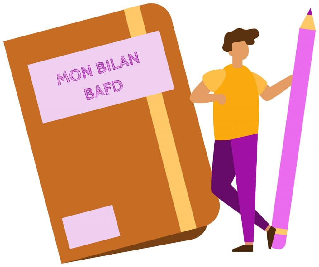 Personne en train d'écrire son bilan bafd