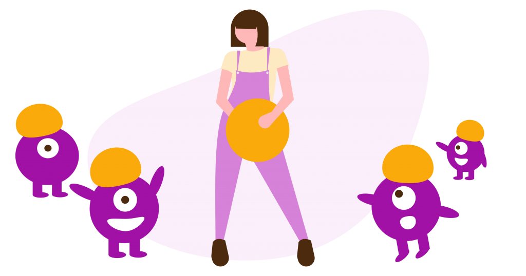 Animatrice avec des enfants