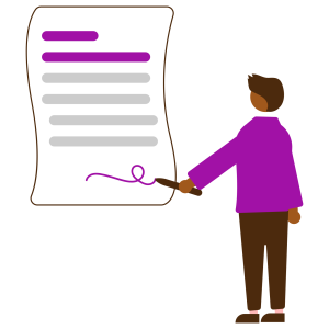 Personne qui signe un contrat