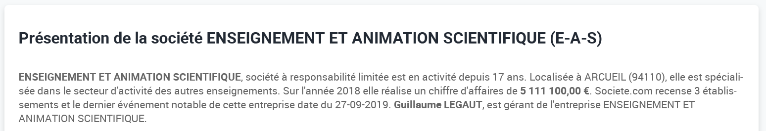 Info entreprise