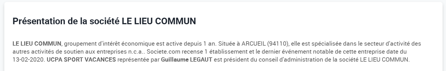 Info entreprise