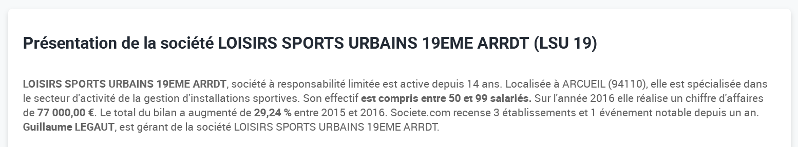 Info entreprise