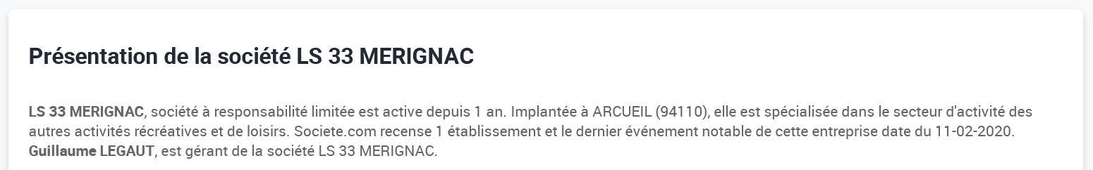 Info entreprise