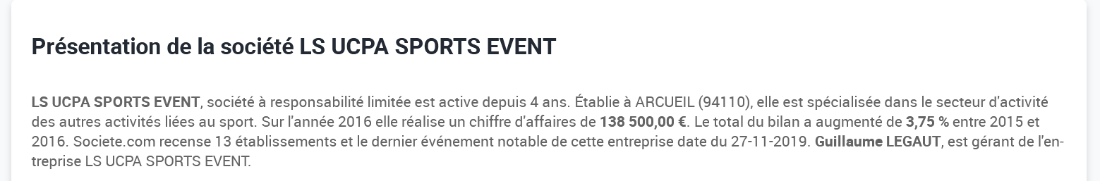 Info entreprise
