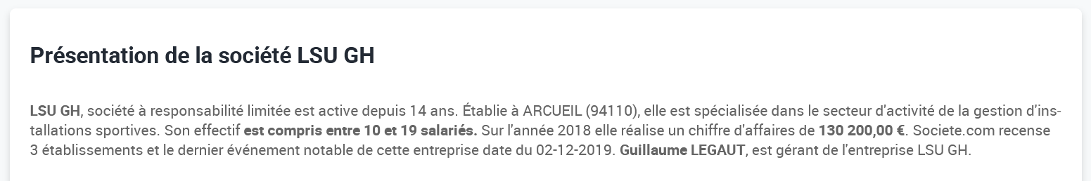 Info entreprise