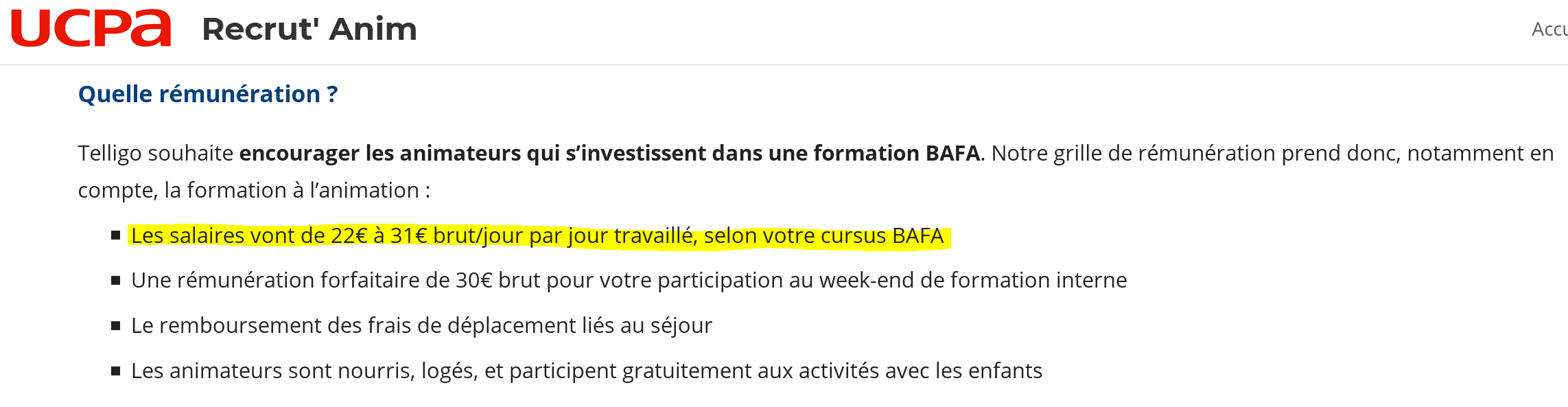 Info UCPA