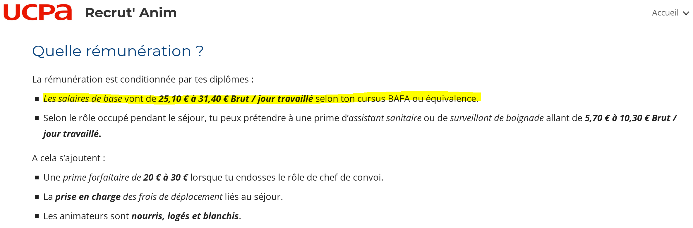 Info UCPA