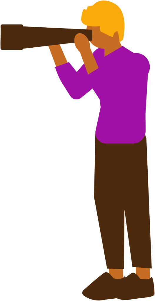 Personne qui regarde vers l'avenir