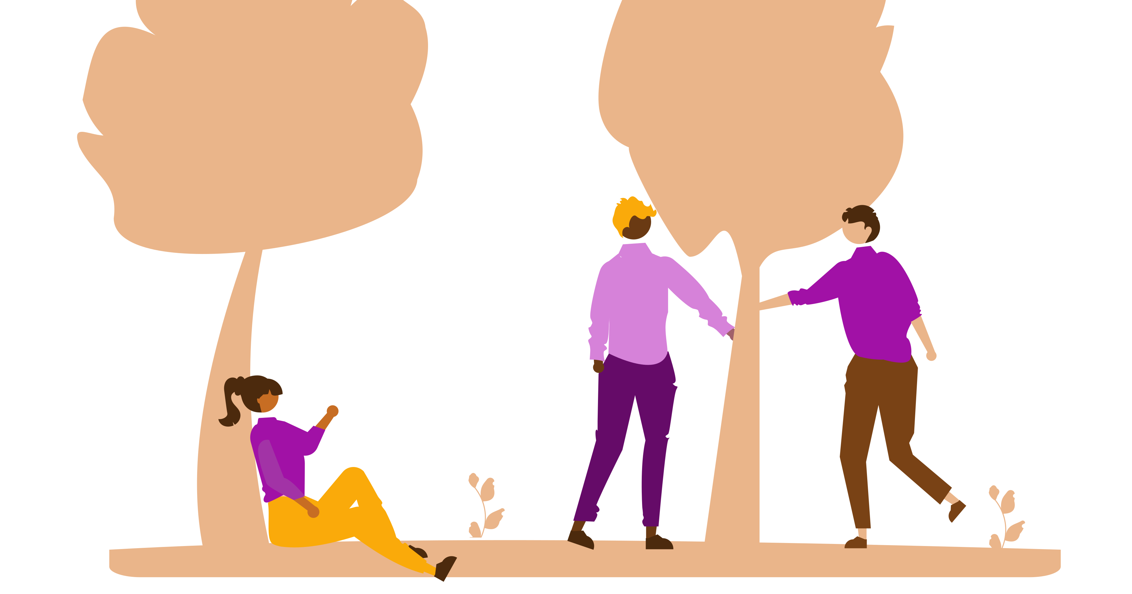 Personnes autour d'un arbre